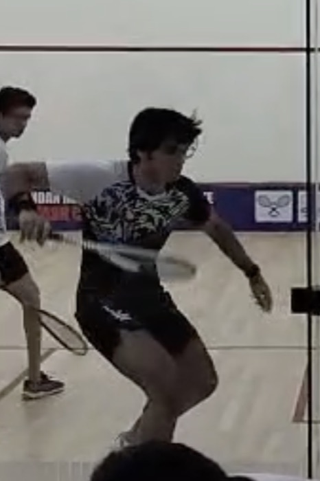 Rallying at close range with an opponent